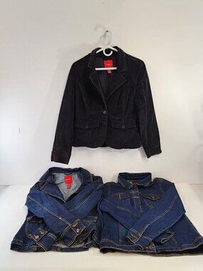 Gloria Vanderbilt Jean & Corduroy Jacket Lot of 3 Size Medium